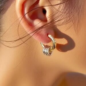 Elegant Gold and Silver Hoop Earrings